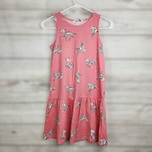 H&M Girls Pink Sleeveless Dalmatian Dress Size US 8/10 Casual